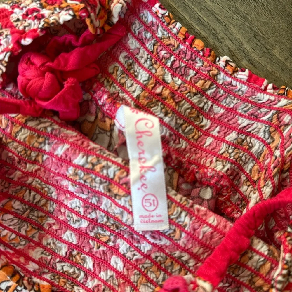 Cherokee Pink and Orange Floral Dress